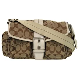 Borsa a Spalla in Tela e Pelle Firmata Coach