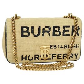 Burberry Lola Printed Raffia Small
