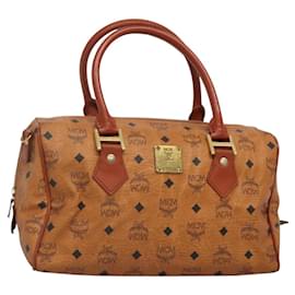 MCM Visetos Handbag Canvas and Leather