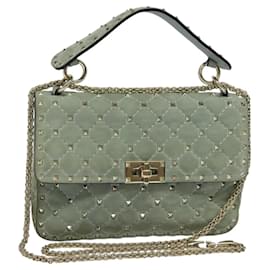 Sac à rabat Rockstud Spike en daim matelassé Valentino Garavani moyen