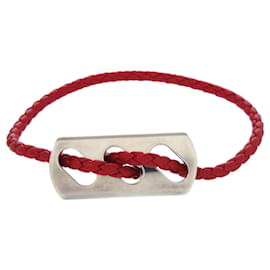 Bracelet en cuir Hermès avec charm en argent 925
