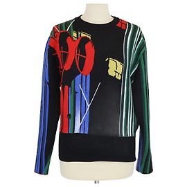 Schwarzes Sweatshirt aus Wollmischung mit Druck von Louis Vuitton