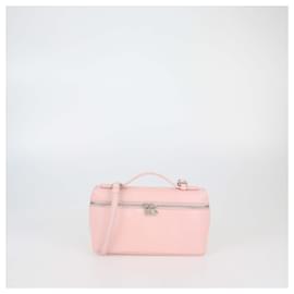 Pochette L19 in lucertola rosa con tasca extra Loro Piana