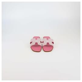 Sandali Oran in Pelle Suede Rosa Porcellana di Hermès