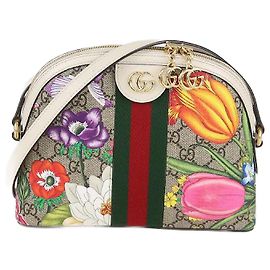 Bolso de hombro Ophidia floral en lona GG Supreme multicolor de Gucci