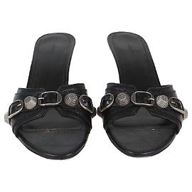 Sandali Le Cagole in pelle nera Balenciaga