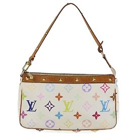 Pochette Accessoires in tela multicolore bianca Louis Vuitton