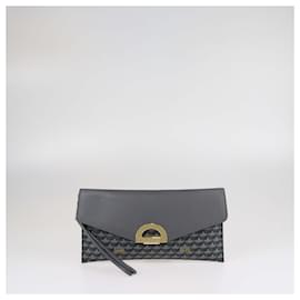 Fauré Le Page Clutch Parade in tela rivestita grigia e pelle Faure Le Page