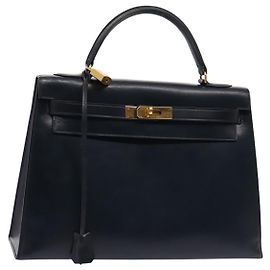 Hermès Hermes Kelly Black Box Calf with Gold Hardware 32