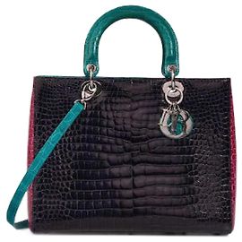 Bolsa DIOR Lady Dior em Couros Exóticos Roxo - 103013
