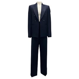 Conjunto de traje de lana azul marino a medida Bottega Veneta