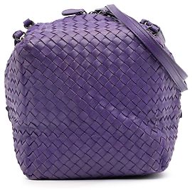 Bottega Veneta Cube Crossbody in Nappa Intrecciato Viola