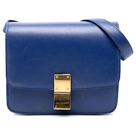 Celine Blu Piccola Scatola Classica in Pelle di Vitello - Céline