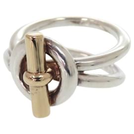 Bague à double rangée Croisette Hermès
