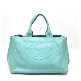 Borsa tote in canapa blu BN1872 di Prada