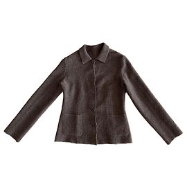 Autre Marque Taupe Braune Bouillie Wolljacke Mât de Misaine Größe 36-38