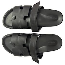 Hermès Chypre Ledersandalen Schwarz Herren