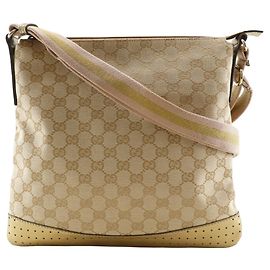 Borsa a Spalla Gucci GG in Tela Beige