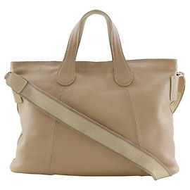 Beige Leder Tote Bag von Tod's