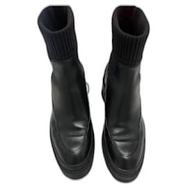 Hermès Stiefeletten aus schwarzem Leder Größe 37