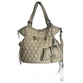 Borsa a secchiello Lancel First Flirt Crema Pelle