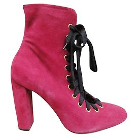Stivaletti Chloé in suede rosa