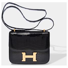 Borsa HERMES Constance in Pelle Esotica Nera - 103009 - Hermès