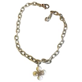 Bellissimo collier DOLCE & GABBANA con fiore con pietre bianche e logo