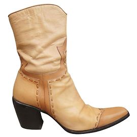 Botas Western Sartore de piel beige