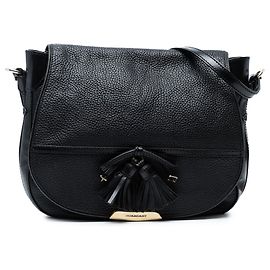 Borsa a spalla Maydown in pelle granata nera media Burberry