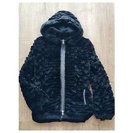 Autre Marque Abrigo de piel de conejo Rex Nijole negro
