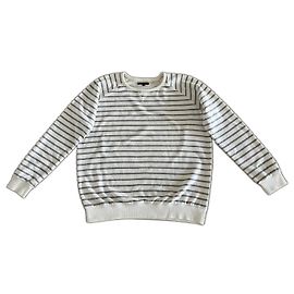 Gestreifter Adolfo Dominguez Pullover in Ecru/Hellgrau Gr. 7 (XL bis XXL) - Neu
