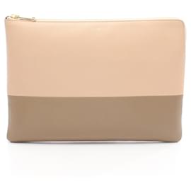 Beige Leder Clutch Tasche von Celine - Céline