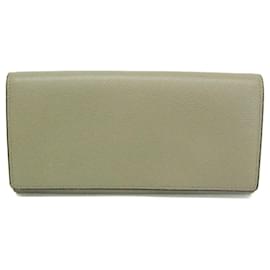 Portefeuille long en cuir pour femme Valextra en vert