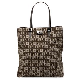 Fendi Braune Zucchino Canvas Tote
