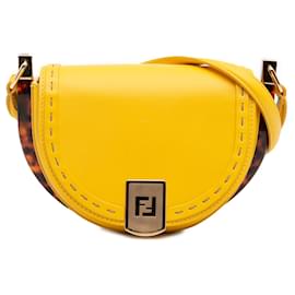 Borsa a tracolla Moonlight in pelle gialla Fendi