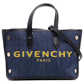 Borsa tote mini in denim blu Bond di Givenchy