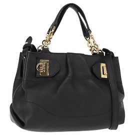 Bolsa Tote W Chain de Couro Média Salvatore Ferragamo