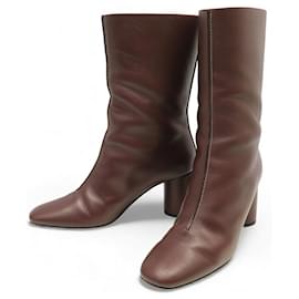 STIVALI HERMES SFILATA H212046Z 39.5 SCARPE IN PELLE BORDEAUX POCHON BOOTS - Hermès