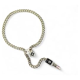 NUEVO COLLAR CHANEL 2022 LOGO CC LABIOS ROJOS 38-50 CM COLLAR DE METAL DORADO - Chanel