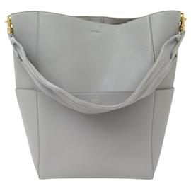 NUOVO BORSO A MANO CELINE SECCHIO CON TRACOLLA 189593AH4.10DC PELLE GRAIN GRIGIA - Céline