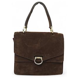 VINTAGE CELINE HANDTASCHE MIT KLAPPE AUS BRAUNEM Wildleder Hobo-TASCHE - Céline