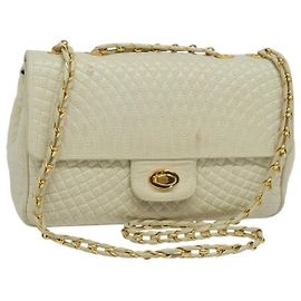 Borsa a spalla vintage Bally in pelle trapuntata con catena