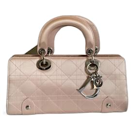 Dior Borsa Lady Dior East West in satin di seta rosa