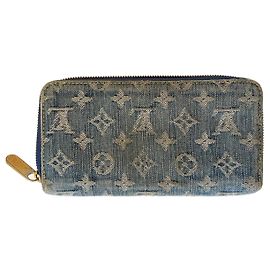 Louis Vuitton Long Wallet Denim Marineblau