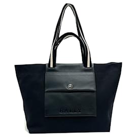 Sac fourre-tout en toile et cuir Bally