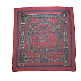 Foulard in seta Hermès, Astres et Soleils in rosso