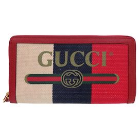 Gucci Tricolor Print Zip-Around Wallet