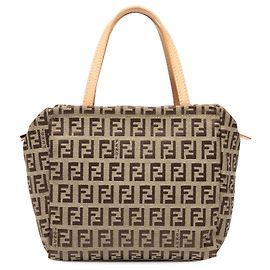 Fendi Brown Zucchino Canvas Handbag