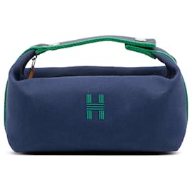Custodia Bride A Brac piccola in tela blu Hermès